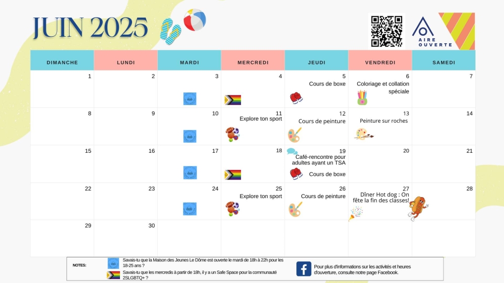 Calendrier juin 2025